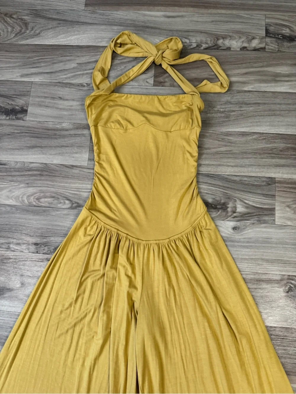Free People Free-est Clara One Piece Jumpsuit in Mustard Yellow Size Small